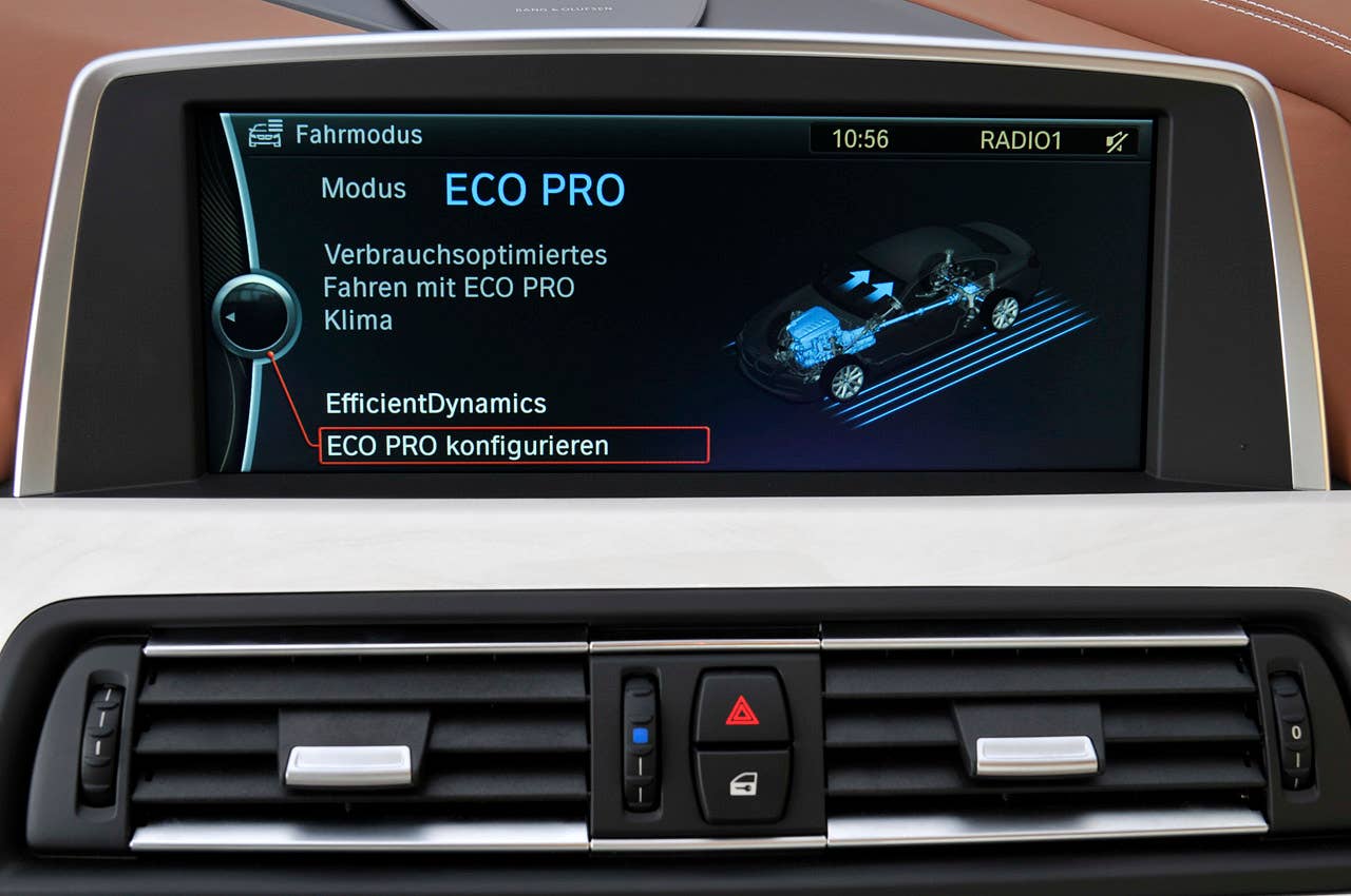 2013 BMW 6 Series Gran Coupe driving mode display