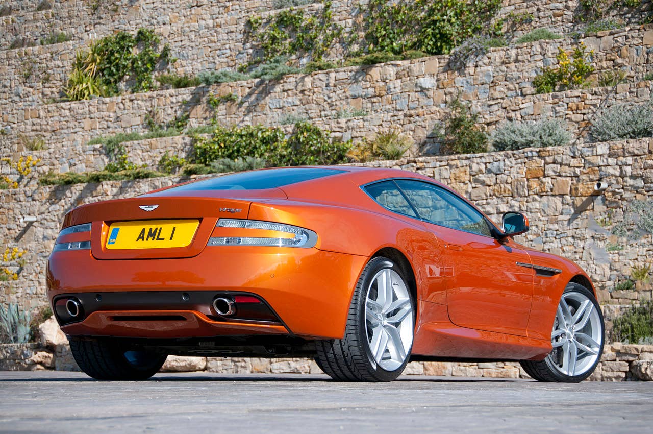 2012 Aston Martin Virage rear 3/4 view