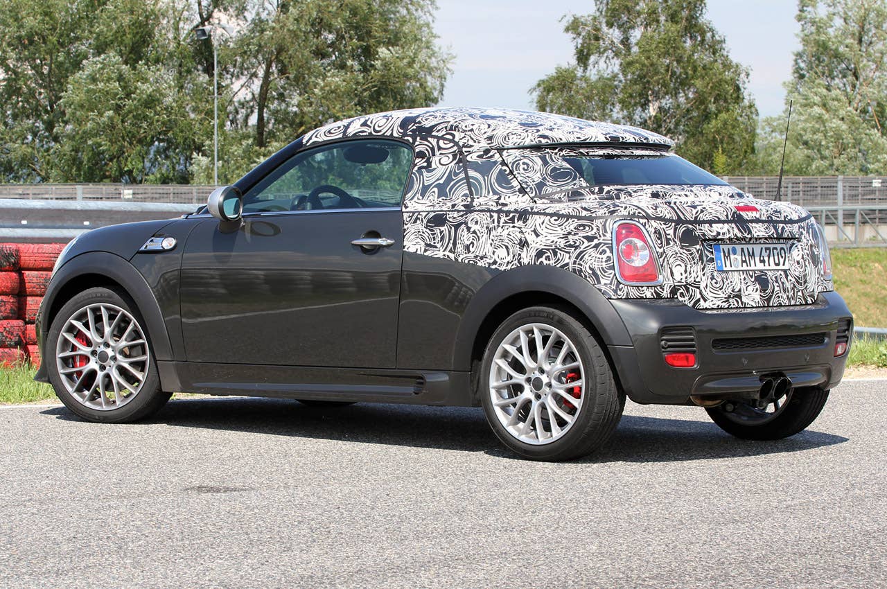 2012 Mini John Cooper Works Coupe Prototype rear 3/4 view