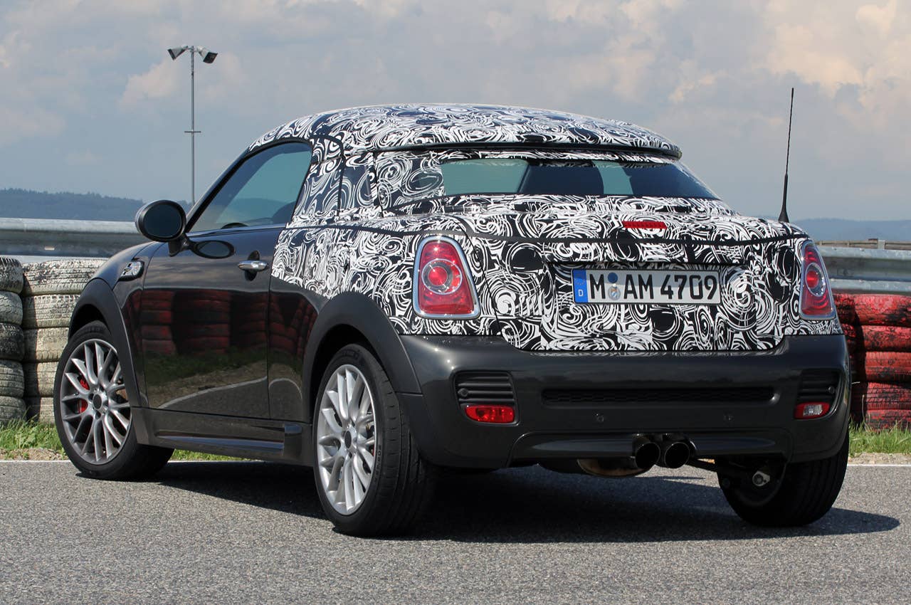 2012 Mini John Cooper Works Coupe Prototype rear 3/4 view