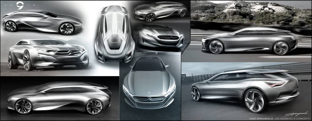 Citroen Nemero 9 Concept sketches