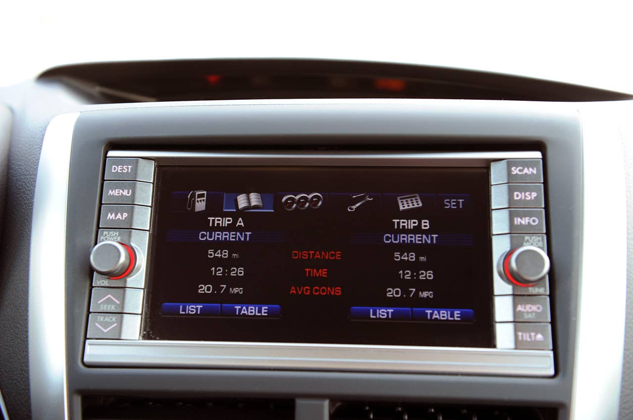 2011 Subaru Impreza WRX STI trip readout