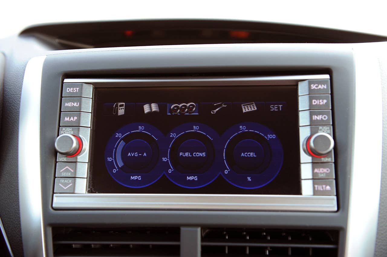 2011 Subaru Impreza WRX STI fuel economy gauges