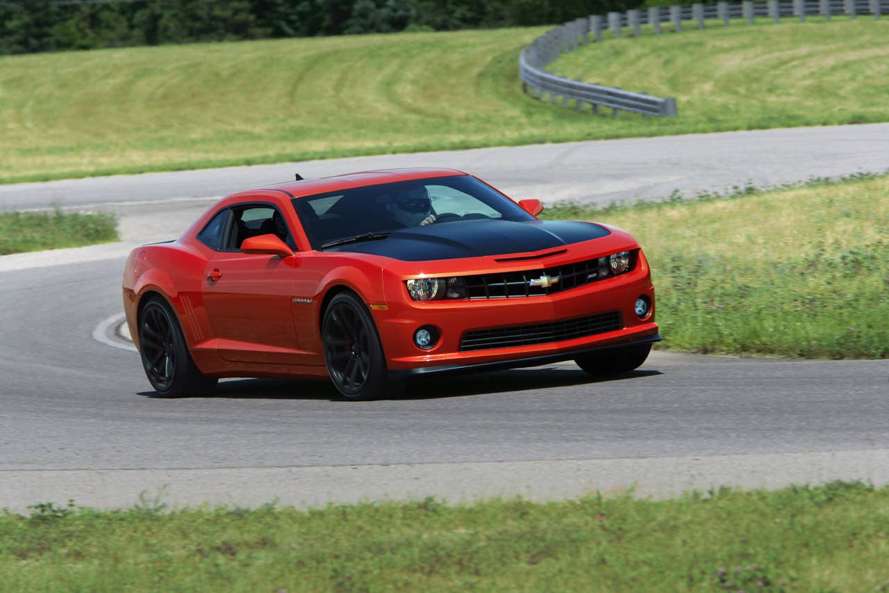 For 2013, Camaro is available with the 1LE performance package, inspired by road racing. Offered on SS coupes with manual transmissions, the 1LE package features unique gearing, suspension tuning, and tires, the Camaro 1LE is capable of more than 1 g of lateral acceleration, and lapping the Virginia International Raceway's Grand Course in under three minutes.