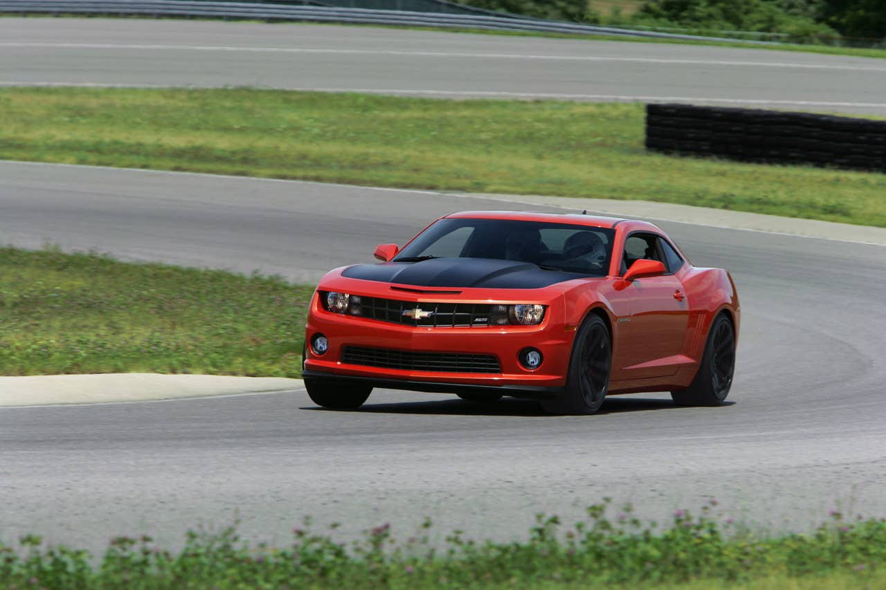 For 2013, Camaro is available with the 1LE performance package, inspired by road racing. Offered on SS coupes with manual transmissions, the 1LE package features unique gearing, suspension tuning, and tires, the Camaro 1LE is capable of more than 1 g of lateral acceleration, and lapping the Virginia International Raceway's Grand Course in under three minutes.