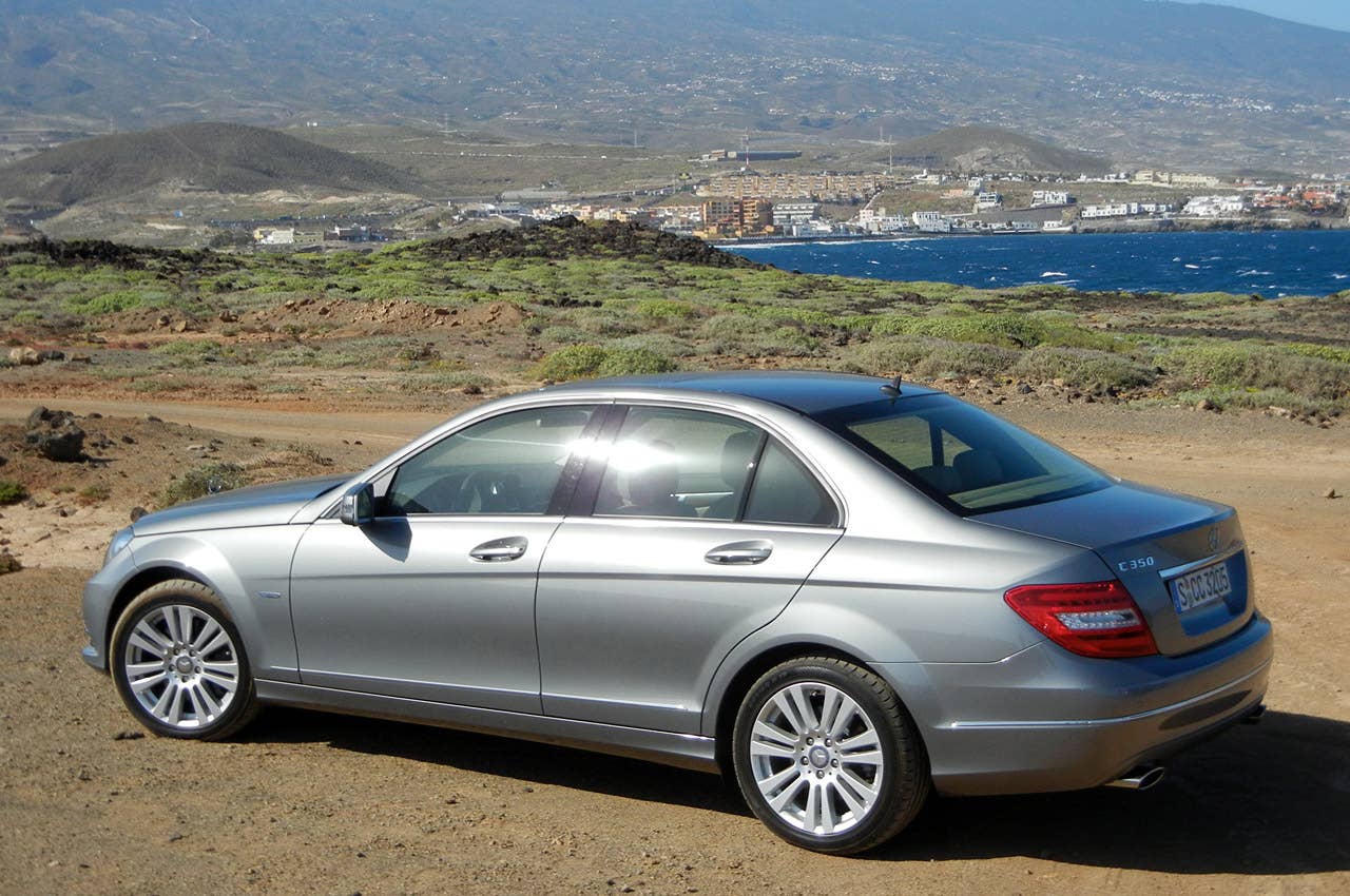 2012 Mercedes-Benz C350 Sedan rear 3/4 view