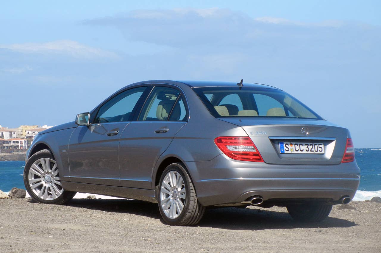2012 Mercedes-Benz C350 Sedan rear 3/4 view