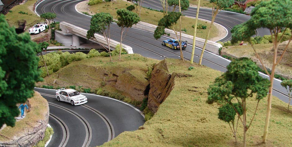 Slotmods custom slot car track detail