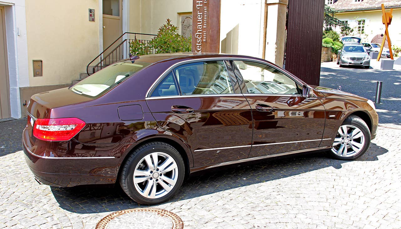 2012 Mercedes-Benz E350 rear 3/4 view