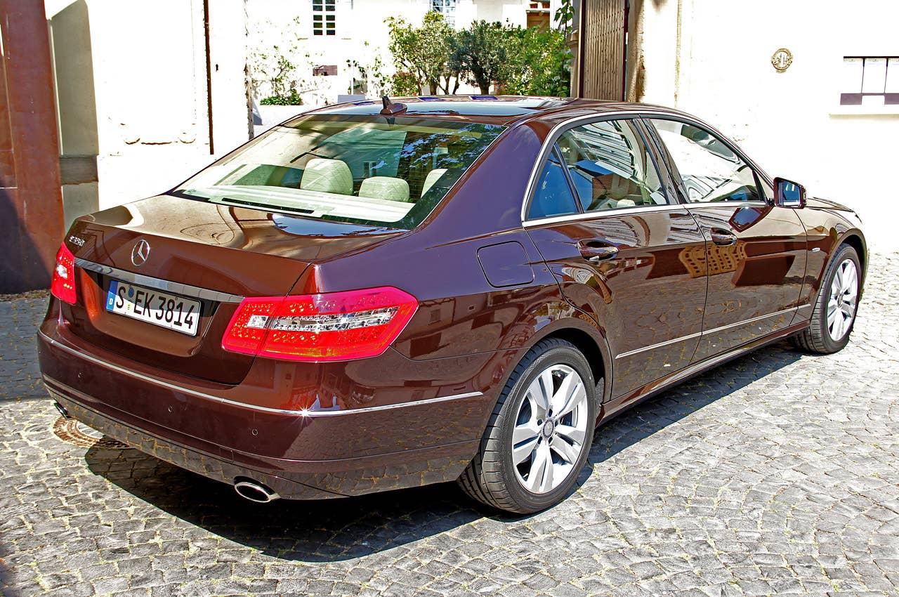 2012 Mercedes-Benz E350 rear 3/4 view