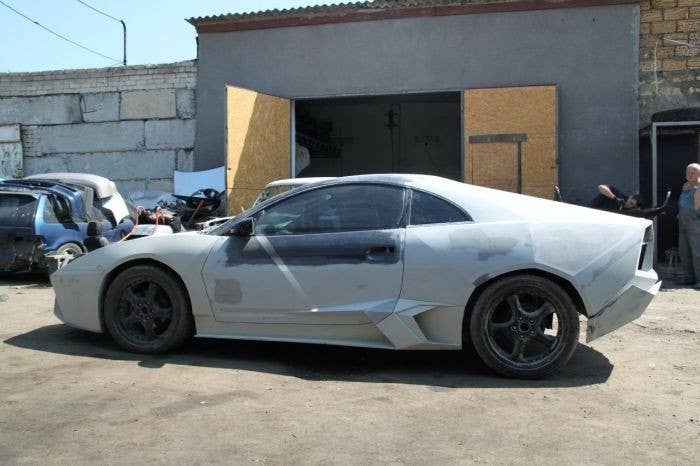 Mitsubishi Eclipse turned Lamborghini Aventador side