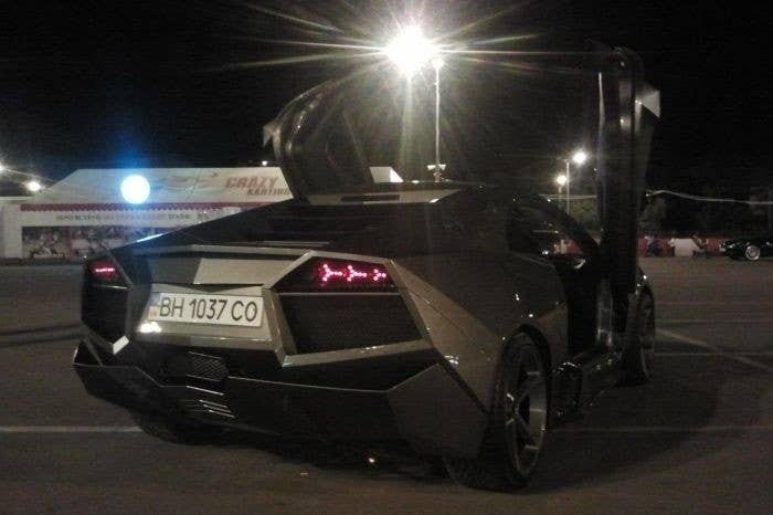 Mitsubishi Eclipse turned Lamborghini Aventador rear 3/4