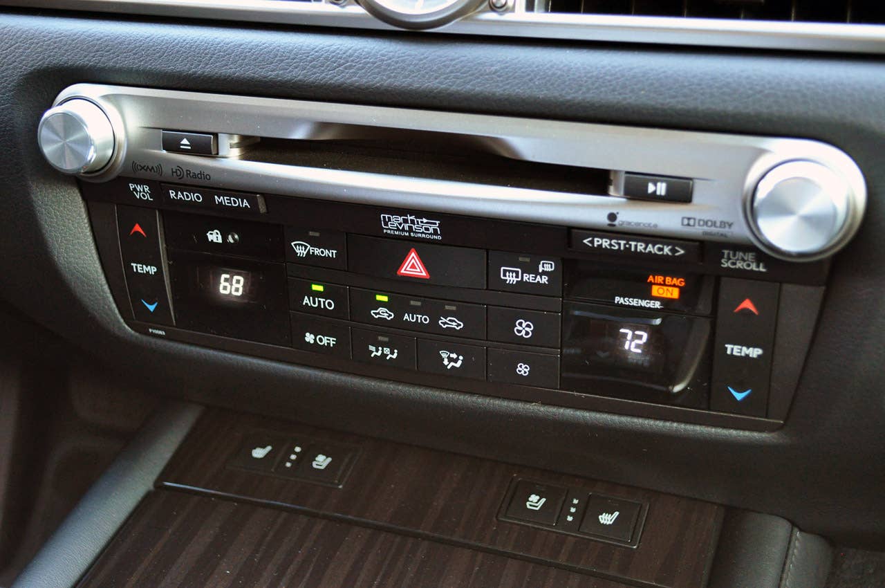 2013 Lexus GS 350 audio and climate controls