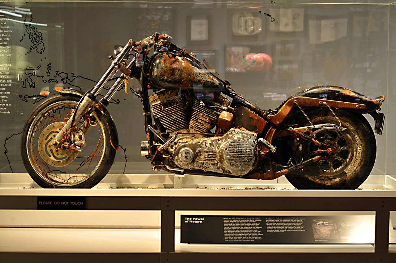 2004 Harley-Davidson FXSTB Softail Night Train on display at the Harley-Davidson Museum in Milwaukee, Wisconsion