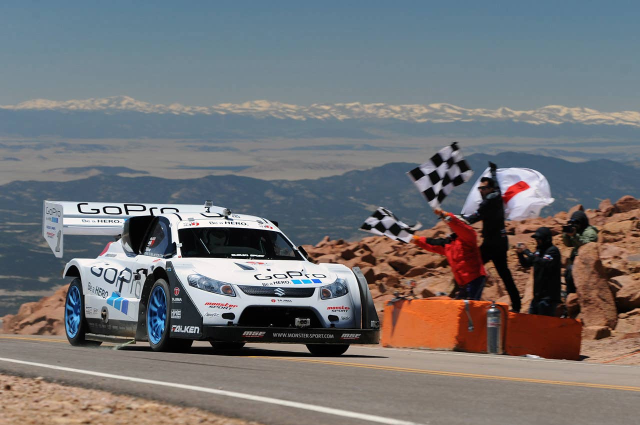 Nobuhiro Monster Tajima breaks the 10 second barrier at the 2011 Pikes Peak Hill Climb