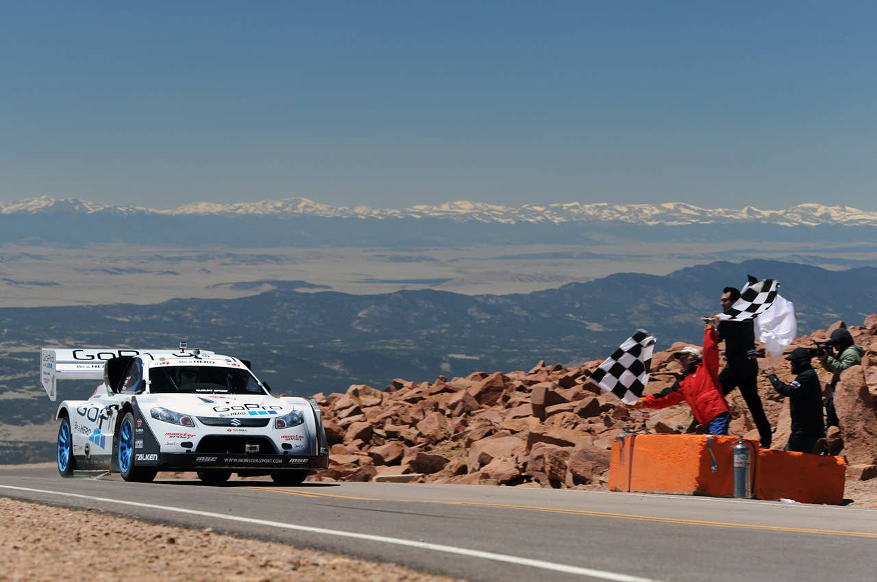 Nobuhiro Monster Tajima breaks the 10 second barrier at the 2011 Pikes Peak Hill Climb