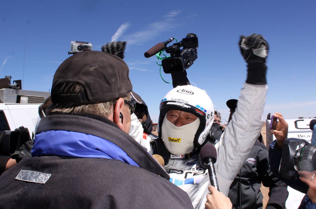 Nobuhiro Monster Tajima breaks the 10 second barrier at the 2011 Pikes Peak Hill Climb