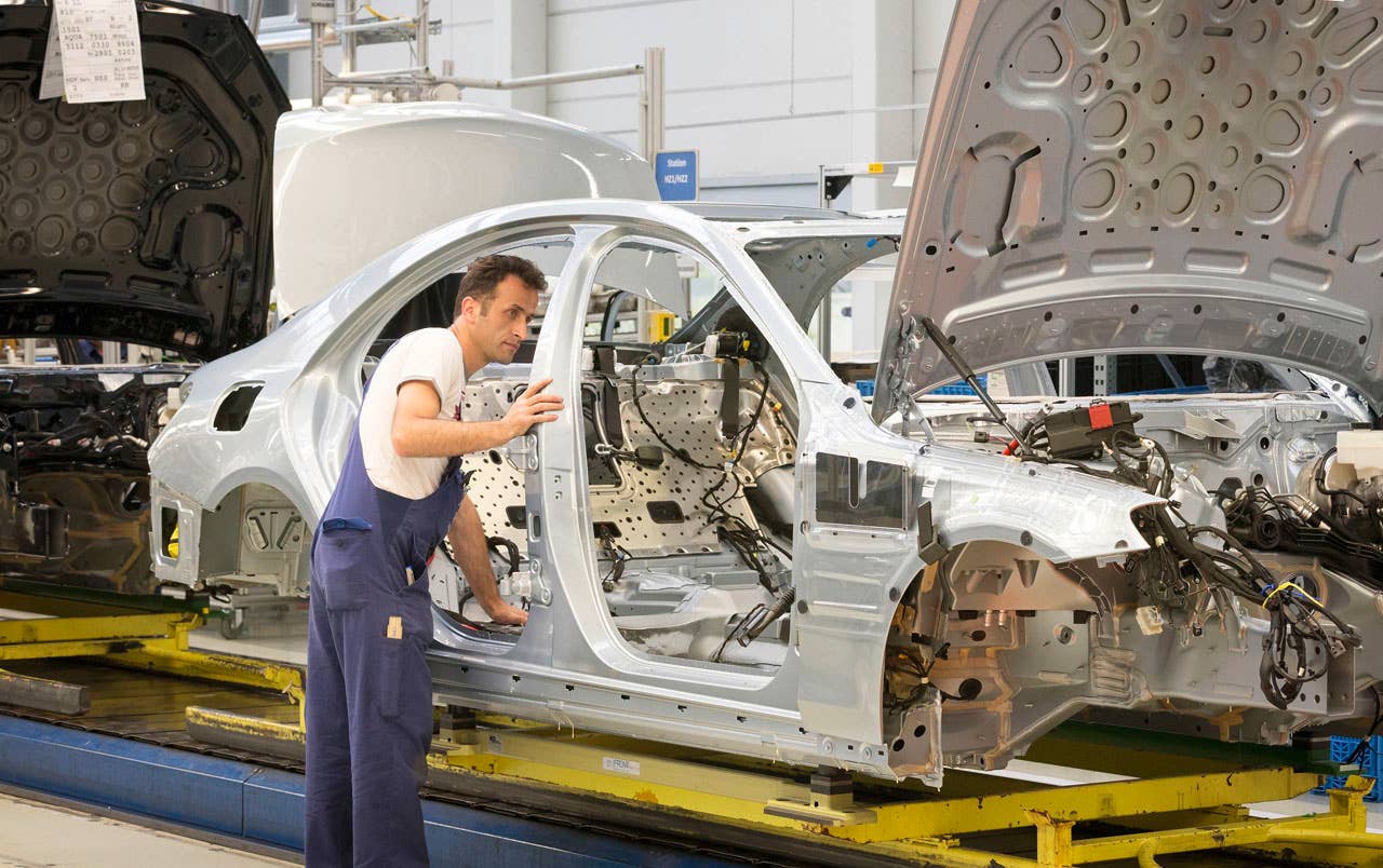 Assembly of the new S-Class at the Mercedes-Benz Sindelfingen Plant.
