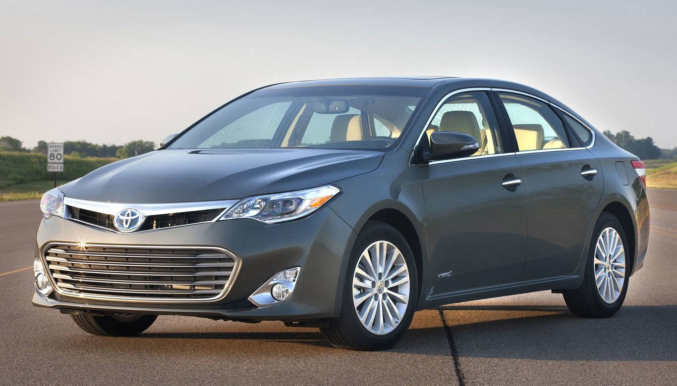 Sticker Price: $35,555 - $41,400 Invoice Price: $32,000 - $37,260 Fuel Economy: 40 mpg City, 39 mpg Highway  Cost Over First Five Years: $41,400  Seeing a pattern? Toyota vehicles are apparently the cheapest brand of vehicle to own in general. According toConsumer Reports, the Avalon Hybrid is the least expensive large car to own, due to its low fuel costs and reliability. The Avalon also has a great, quiet interior that can rival some luxury cars.  Research the Toyota Avalon Hybrid Toyota Avalon Hybrid Overview Toyota Avalon Hybrid Photos & Video Toyota Avalon Hybrid Local Dealer Price Quote