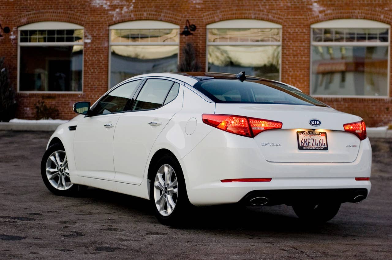 2011 Kia Optima EX rear 3/4 view