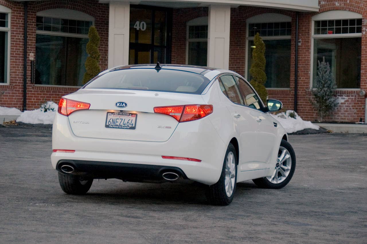 2011 Kia Optima EX rear 3/4 view