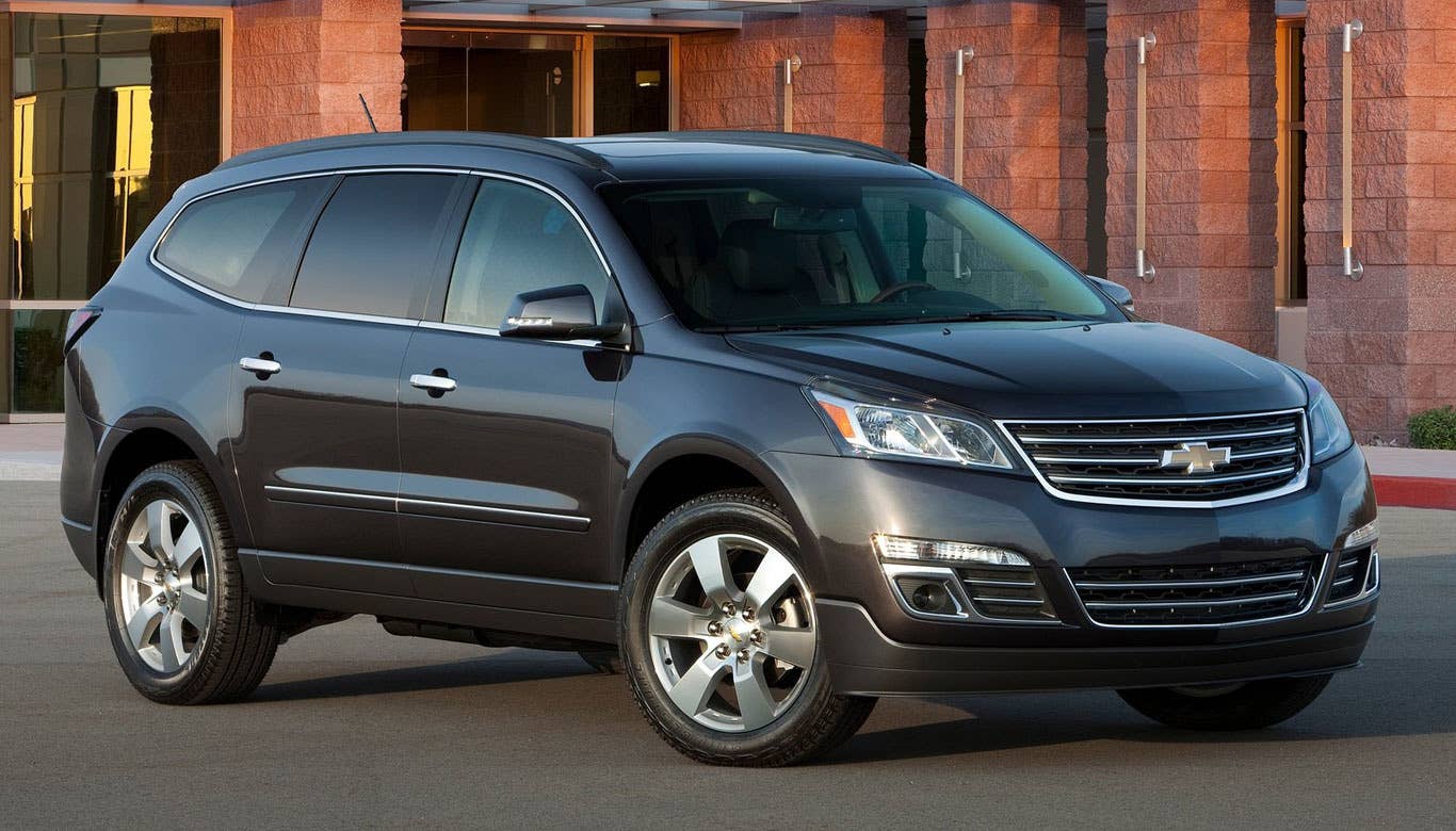 Sticker Price: $30,795 - $43,255 Invoice Price: $29,563 - $40,660 Fuel Economy: 17 mpg City, 24 mpg Highway  Cost Over First Five Years: $51,000  TheChevrolet Traverse is a nice eight-passenger large SUV, well-suited for active families. Cost of ownership in this category is generally quite high, given these big cars burn a lot of gasoline. The Traverse is the least objectionable, with a five-year cost of ownership of $51,000, according to estimates from Consumer Reports.  Research the Chevrolet Traverse Chevrolet Traverse Overview Chevrolet Traverse Photos & Video Chevrolet Traverse Local Dealer Price Quote