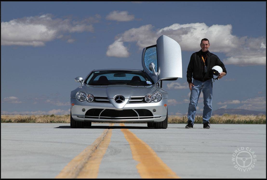 Michael Harley, from Autoblog, with the Mercedes-Benz SLR McLaren