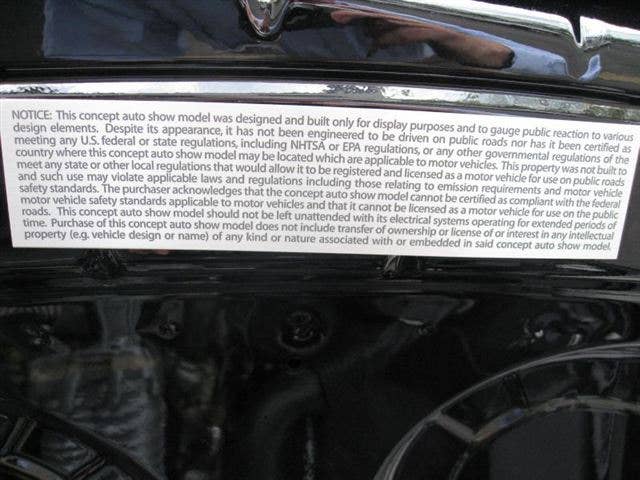 Mercury Marauder Convertible Concept disclaimer plate