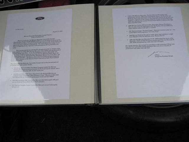 Mercury Marauder Convertible Concept paperwork