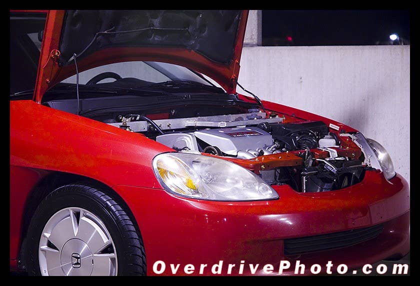 Honda Insight with K20A2 Swap engine bay