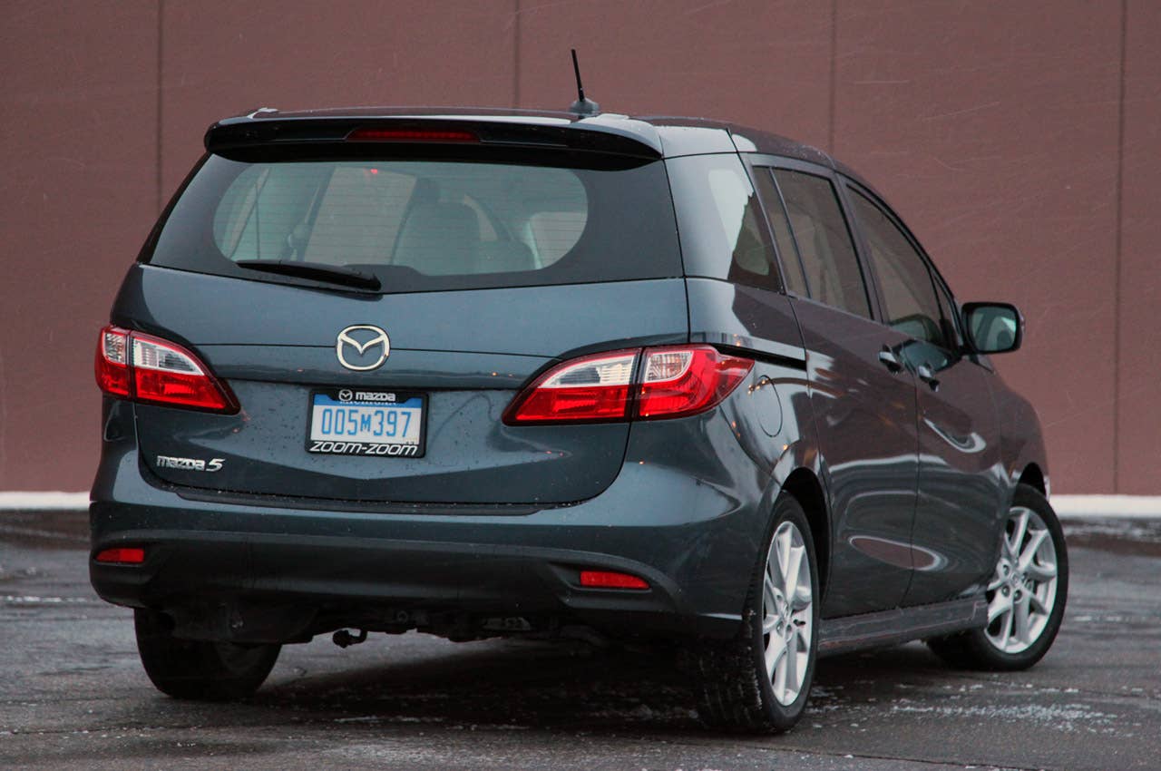 2012 Mazda5 rear 3/4 view