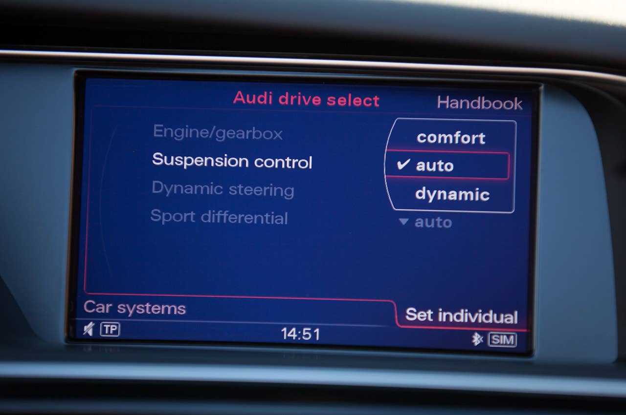 2014 Audi RS5 Cabriolet drive select menu