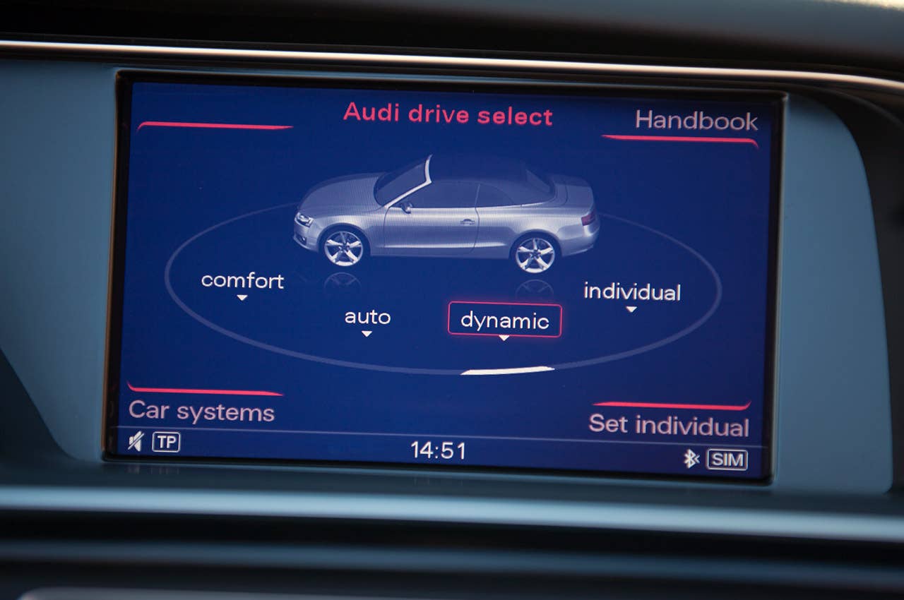 2014 Audi RS5 Cabriolet drive select menu