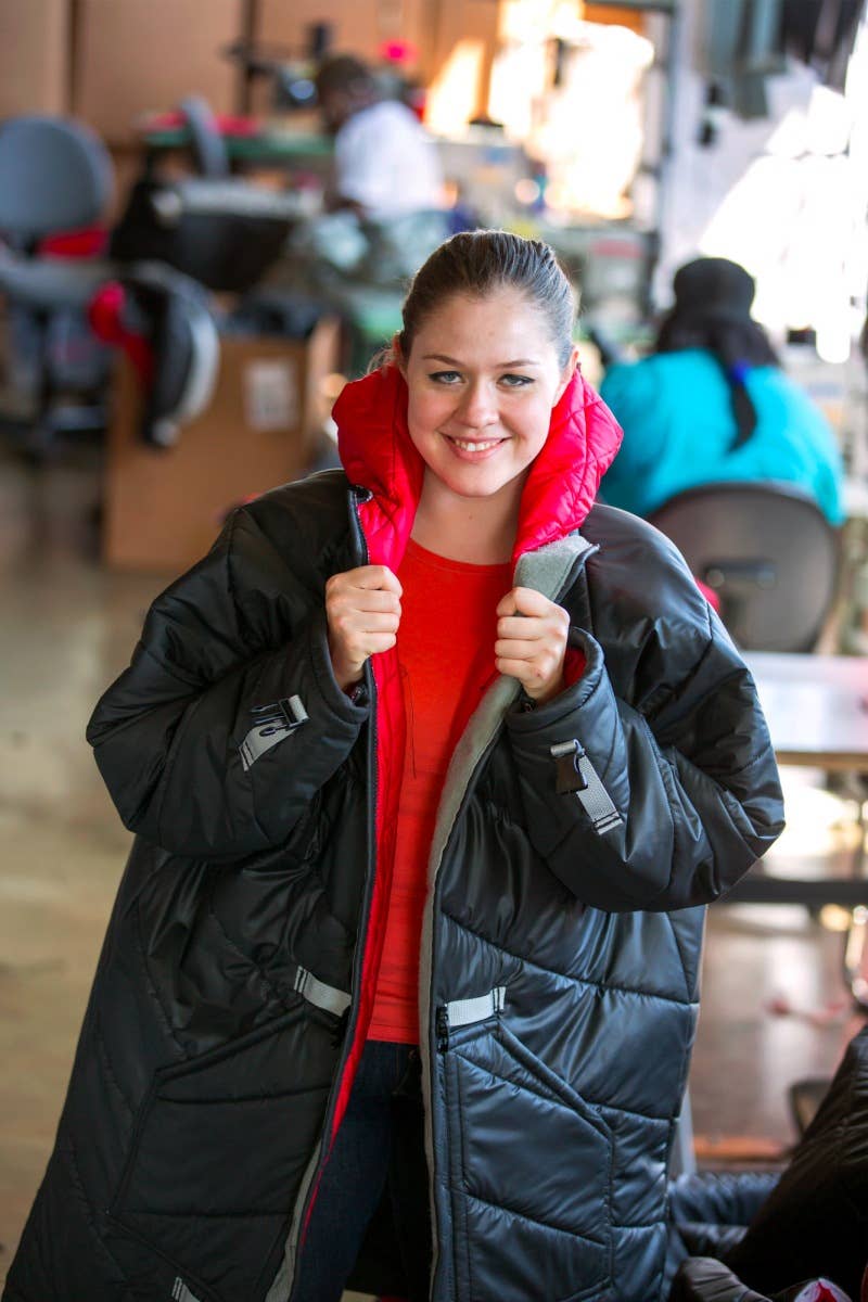 GM homeless coat
