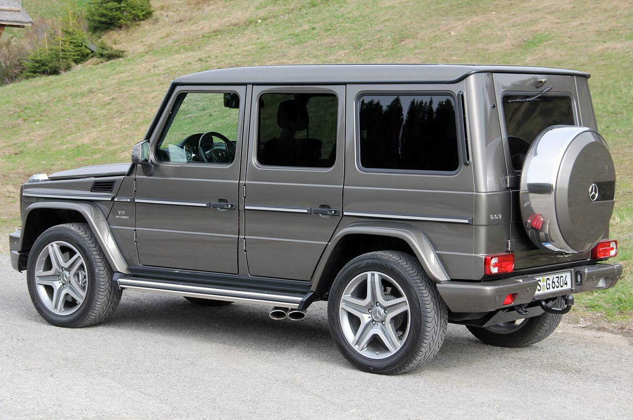 2013 Mercedes-Benz G63 AMG rear 3/4 view
