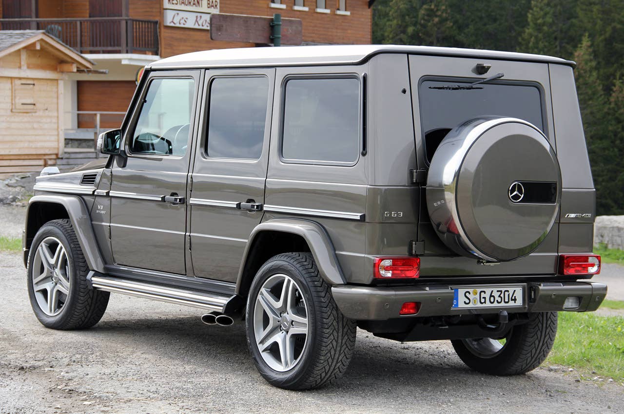2013 Mercedes-Benz G63 AMG rear 3/4 view
