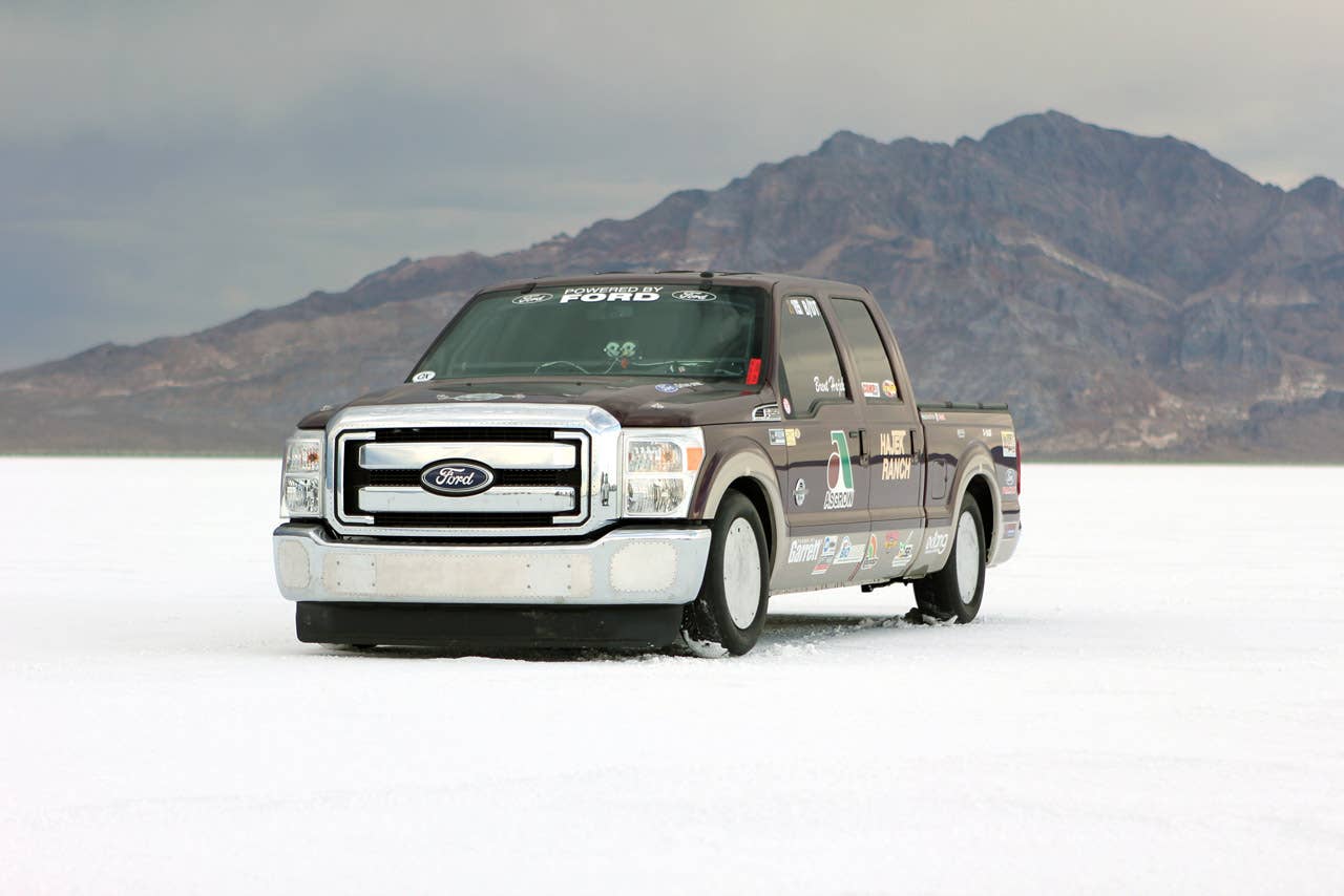 The Bonneville Salt Flats are located outside Wendover Utah. Ford Motor Company and Hajek Motorsports have set two world records there today.