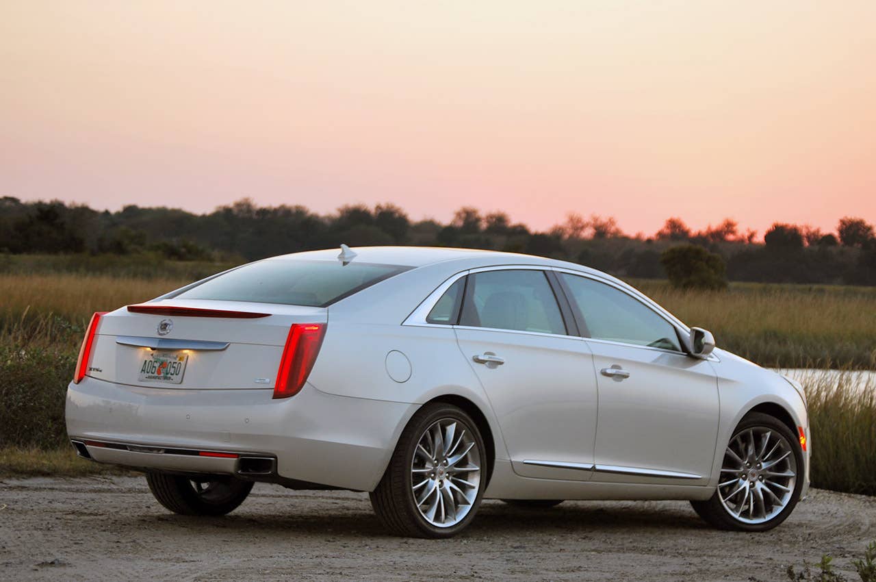 2013 Cadillac XTS rear 3/4 view