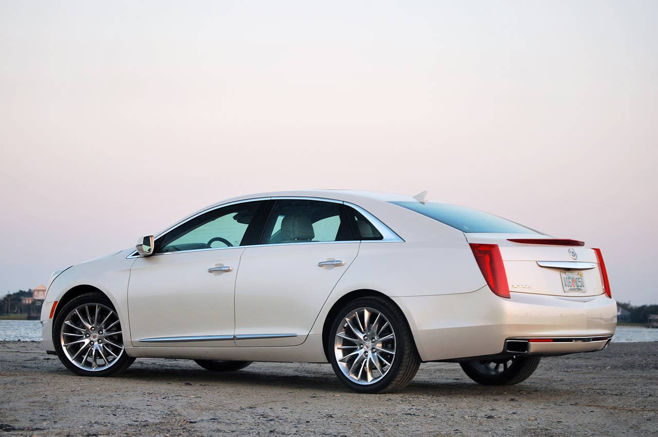 2013 Cadillac XTS rear 3/4 view