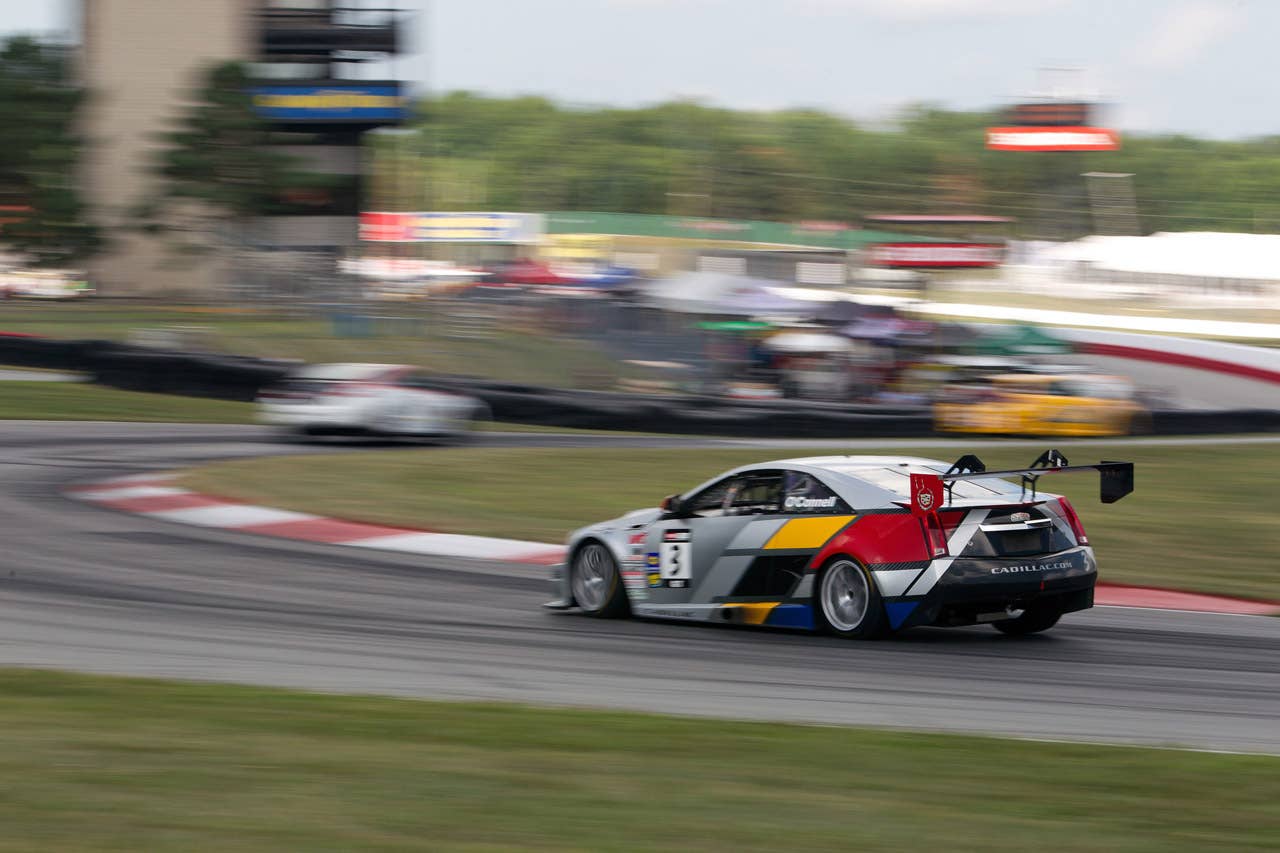 Cadillac Racing, SCCA Pro Racing World Challenge, Mid-Ohio Sports Car Course, Lexington, Ohio, August 5-7, 2011. CTS-V #3 driven by Johnny O'Connell to first place in the second race of the double-header weekend, CTS-V #8 driven by Andy Pilgrim to sixth place in the second race (Richard Prince/Cadillac Racing Photo).