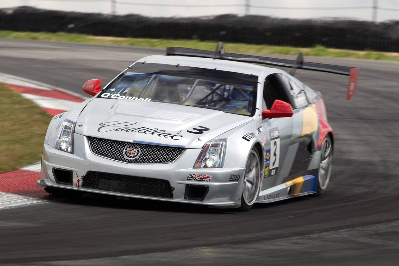 Cadillac Racing, SCCA Pro Racing World Challenge, Mid-Ohio Sports Car Course, Lexington, Ohio, August 5-7, 2011. CTS-V #3 driven by Johnny O'Connell to first place in the second race of the double-header weekend, CTS-V #8 driven by Andy Pilgrim to sixth place in the second race (Richard Prince/Cadillac Racing Photo).