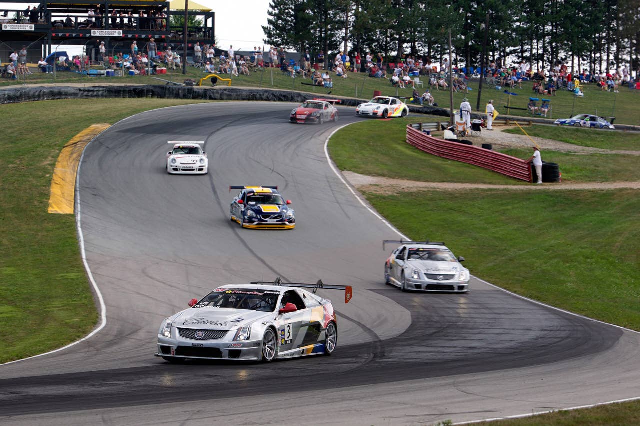 Cadillac Racing, SCCA Pro Racing World Challenge, Mid-Ohio Sports Car Course, Lexington, Ohio, August 5-7, 2011. CTS-V #3 driven by Johnny O'Connell to first place in the second race of the double-header weekend, CTS-V #8 driven by Andy Pilgrim to sixth place in the second race (Richard Prince/Cadillac Racing Photo).