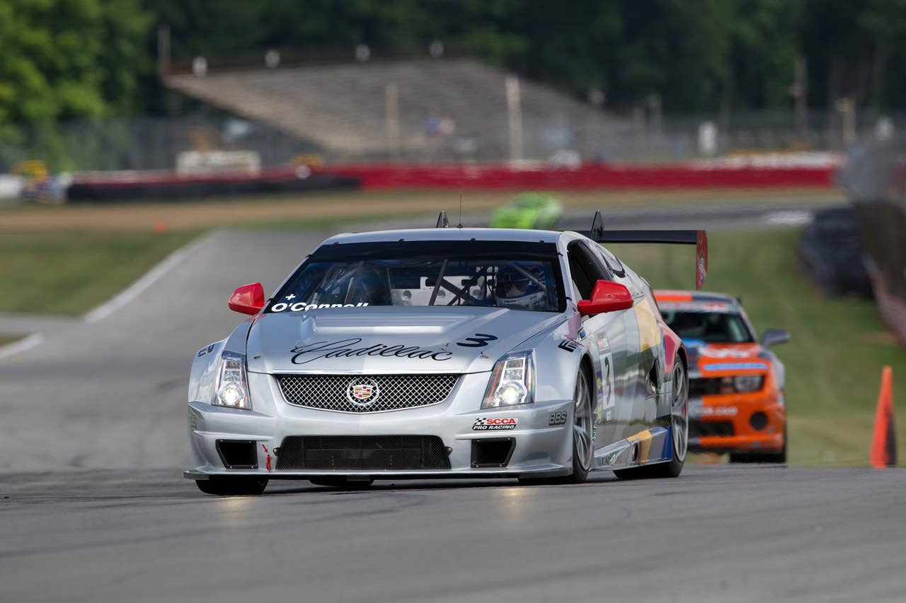 Cadillac Racing, SCCA Pro Racing World Challenge, Mid-Ohio Sports Car Course, Lexington, Ohio, August 5-7, 2011. CTS-V #3 driven by Johnny O'Connell to first place in the second race of the double-header weekend, CTS-V #8 driven by Andy Pilgrim to sixth place in the second race (Richard Prince/Cadillac Racing Photo).