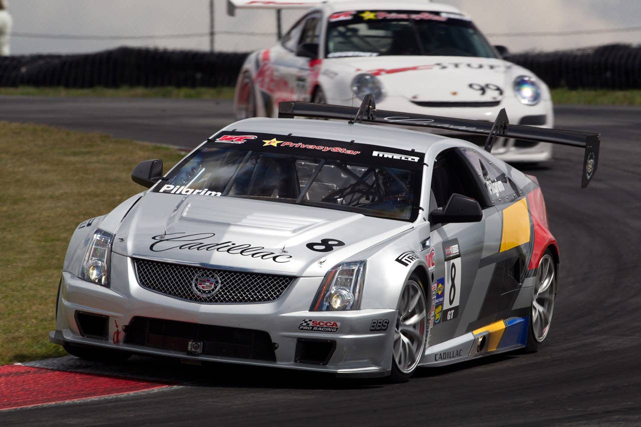 Cadillac Racing, SCCA Pro Racing World Challenge, Mid-Ohio Sports Car Course, Lexington, Ohio, August 5-7, 2011. CTS-V #3 driven by Johnny O'Connell to first place in the second race of the double-header weekend, CTS-V #8 driven by Andy Pilgrim to sixth place in the second race (Richard Prince/Cadillac Racing Photo).