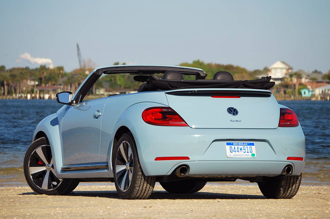 2013 Volkswagen Beetle Turbo Convertible rear 3/4 view