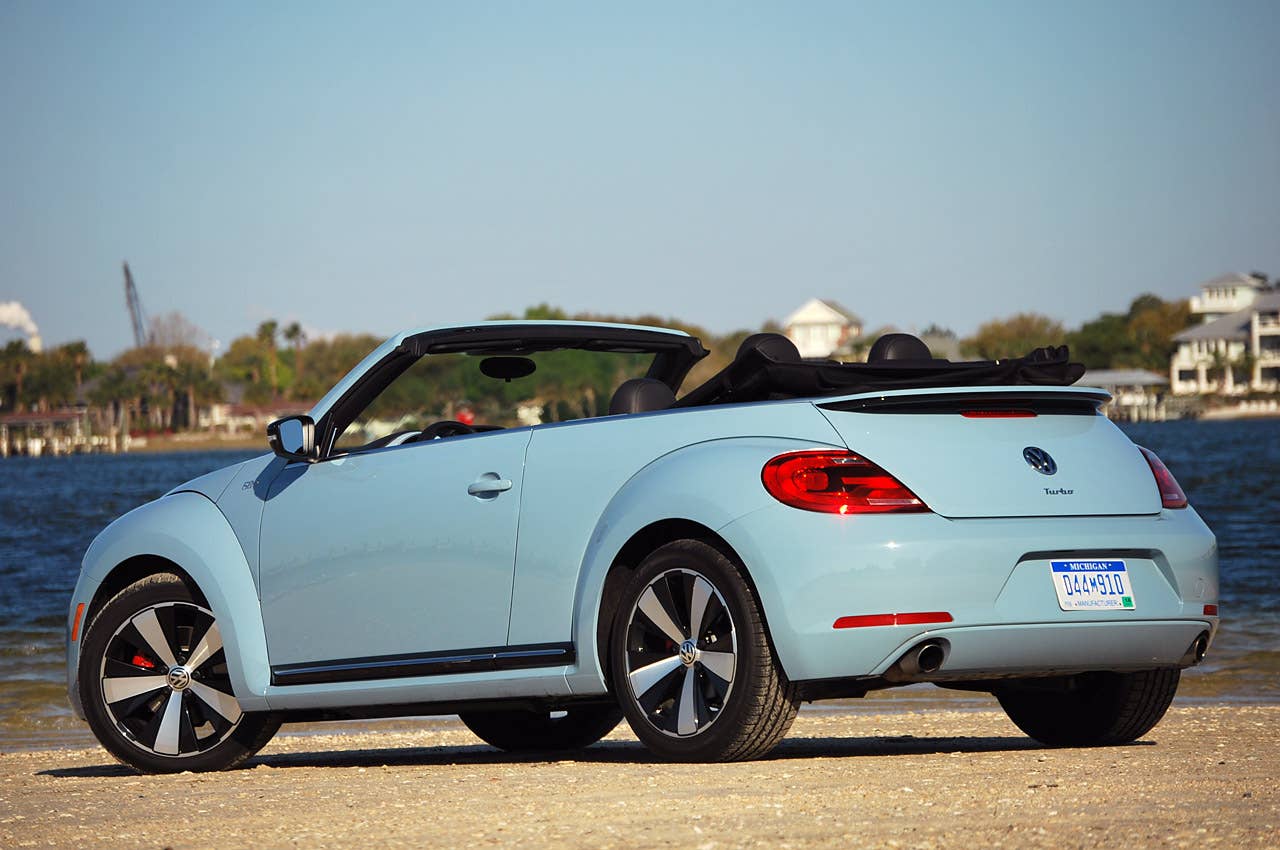 2013 Volkswagen Beetle Turbo Convertible rear 3/4 view