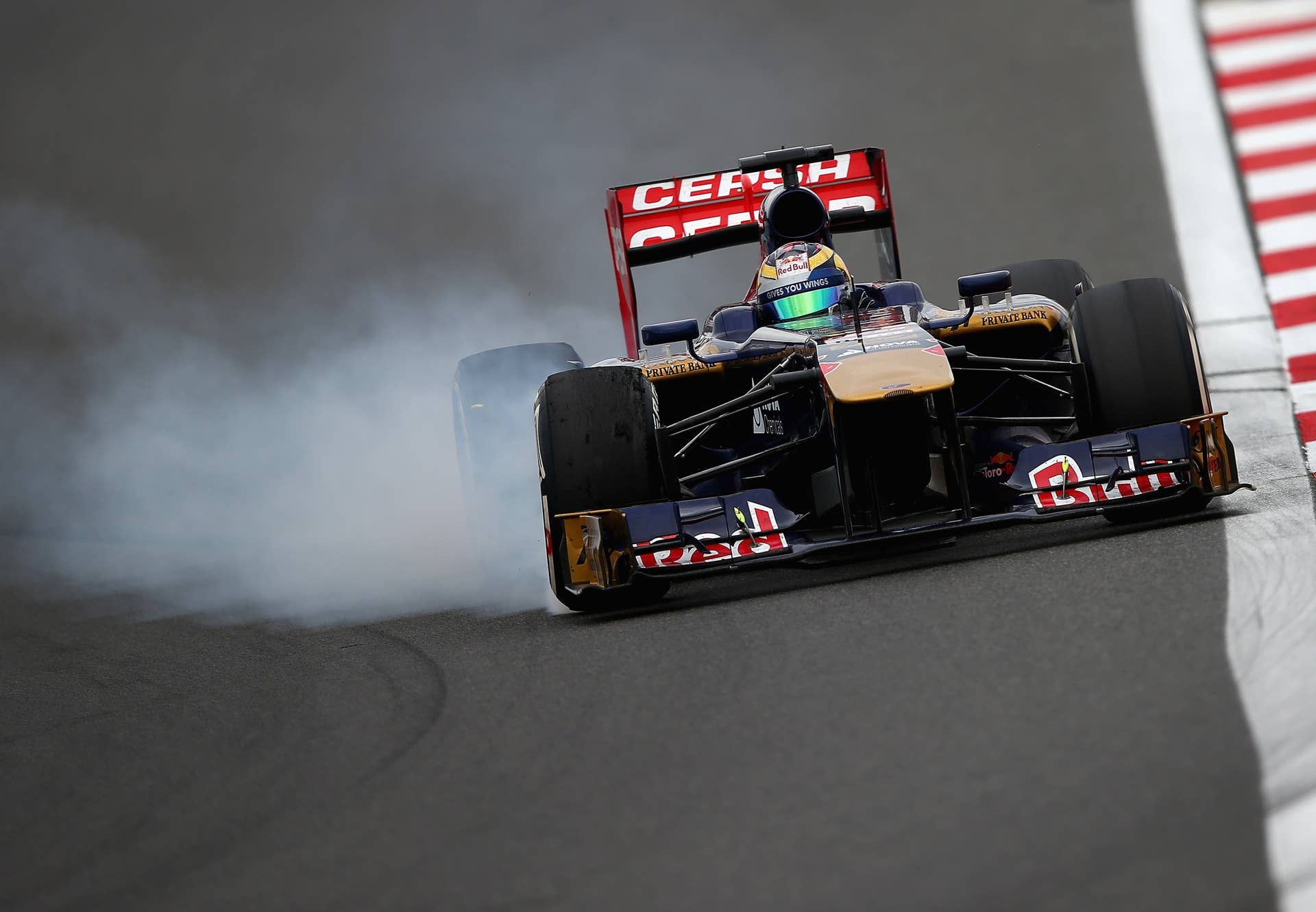 YEONGAM-GUN, SOUTH KOREA - OCTOBER 06:  Jean-Eric Vergne of France and Scuderia Toro Rosso drives during the Korean Formula One Grand Prix at Korea International Circuit on October 6, 2013 in Yeongam-gun, South Korea.  (Photo by Clive Mason/Getty Images)