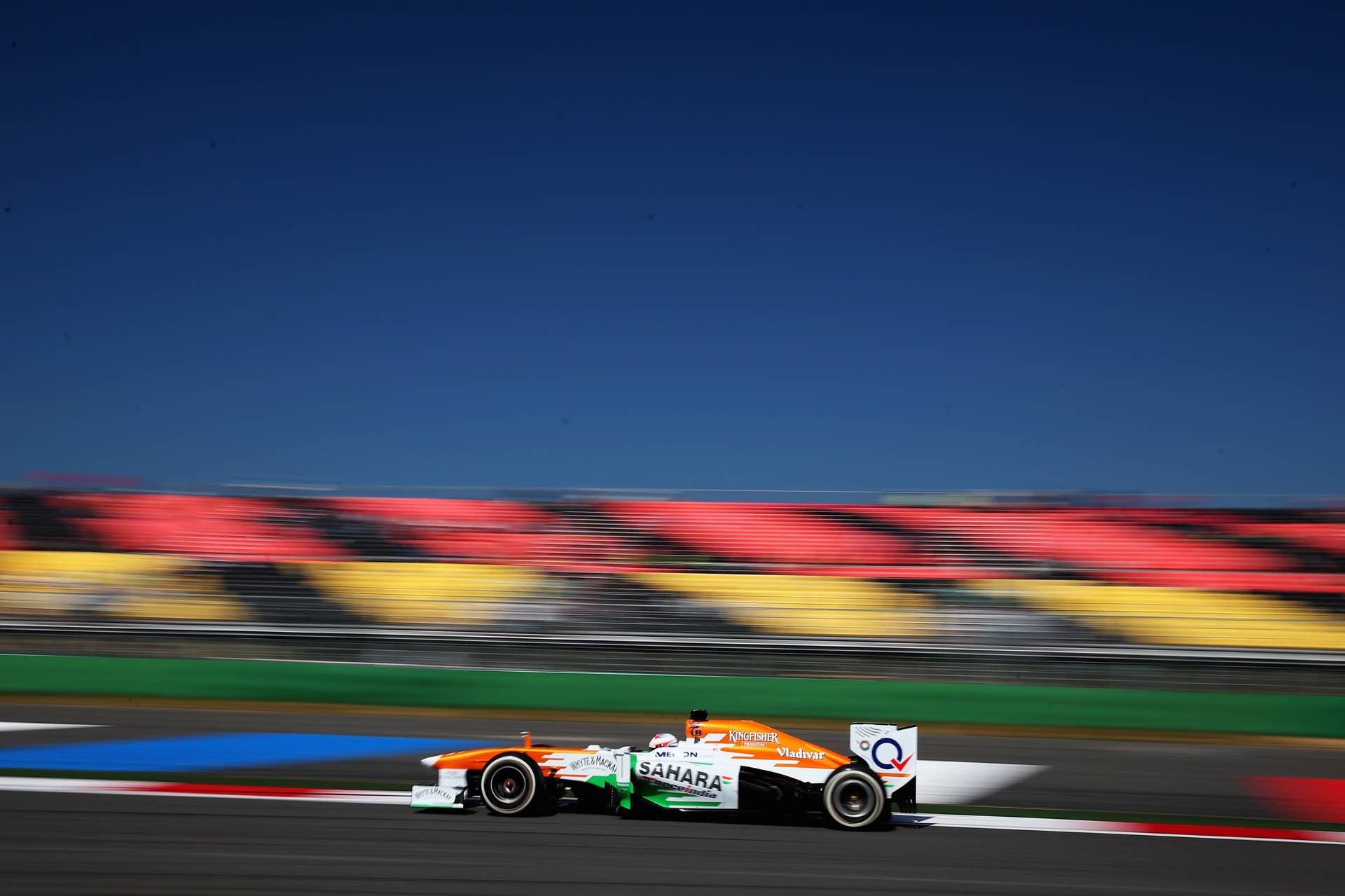 YEONGAM-GUN, SOUTH KOREA - OCTOBER 05:  Paul di Resta of Great Britain and Force India drives during the final practice session prior to qualifying for the Korean Formula One Grand Prix at Korea International Circuit on October 5, 2013 in Yeongam-gun, South Korea.  (Photo by Mark Thompson/Getty Images)