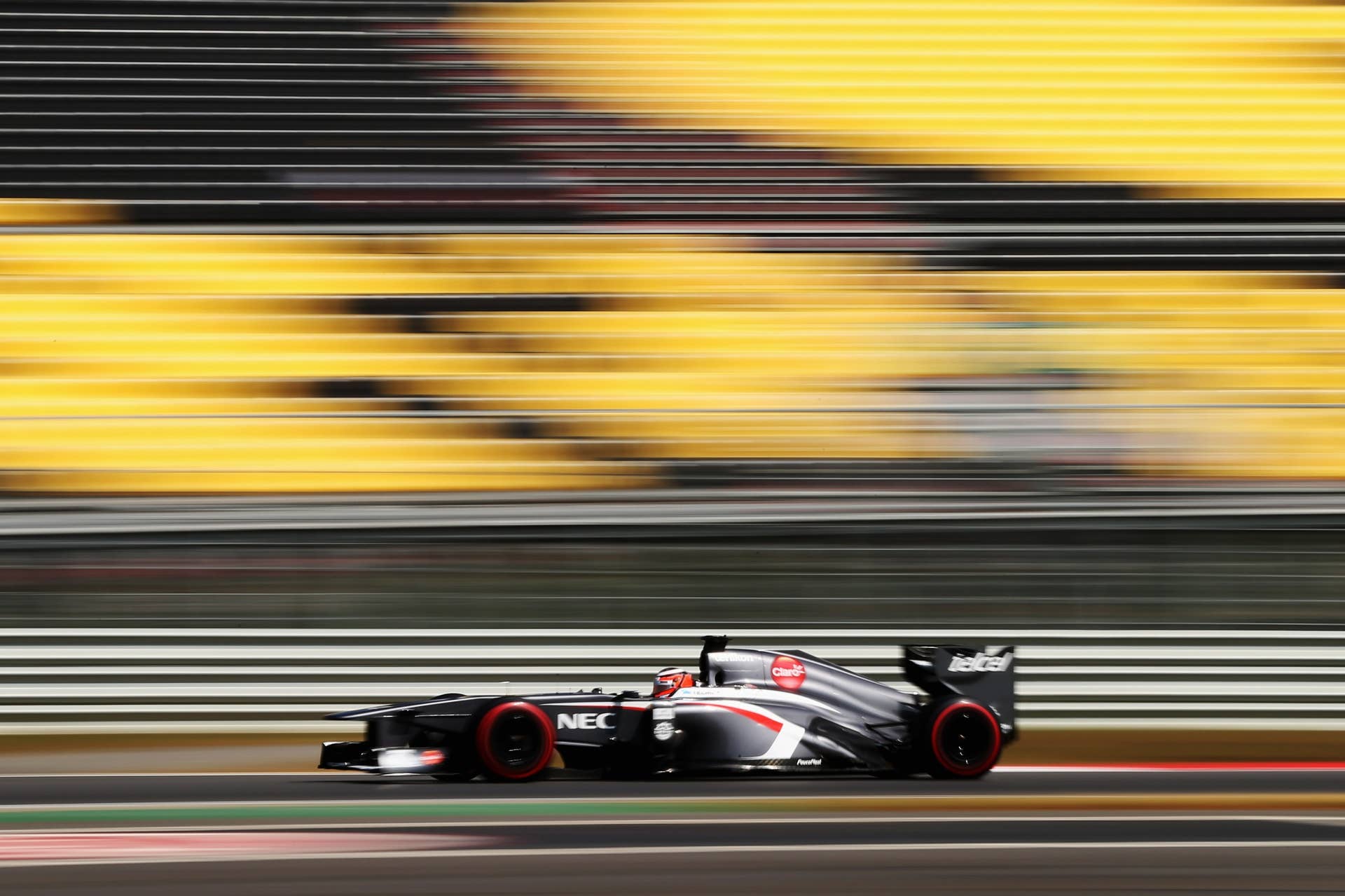 YEONGAM-GUN, SOUTH KOREA - OCTOBER 05:  Nico Hulkenberg of Germany and Sauber F1 drives during qualifying for the Korean Formula One Grand Prix at Korea International Circuit on October 5, 2013 in Yeongam-gun, South Korea.  (Photo by Mark Thompson/Getty Images)