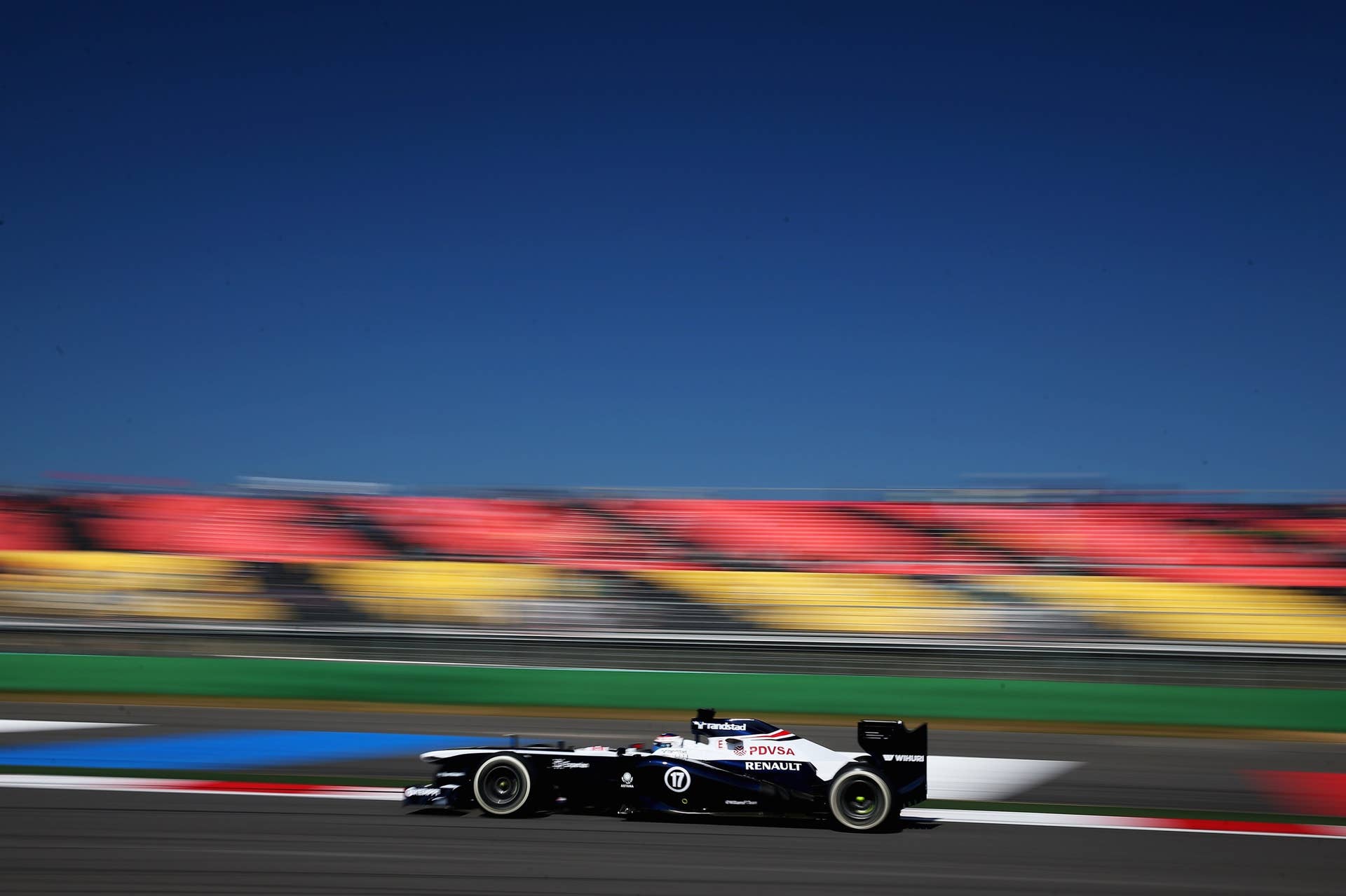 YEONGAM-GUN, SOUTH KOREA - OCTOBER 05:  Pastor Maldonado of Venezuela and Williams drives during the final practice session prior to qualifying for the Korean Formula One Grand Prix at Korea International Circuit on October 5, 2013 in Yeongam-gun, South Korea.  (Photo by Mark Thompson/Getty Images)